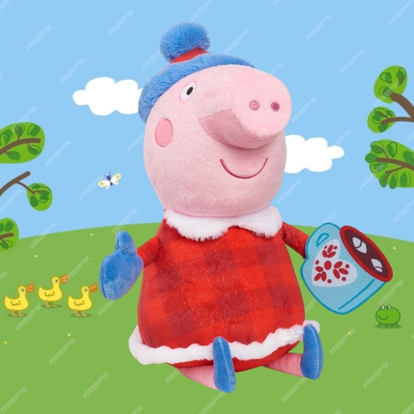 Peppa Pig Large Holiday Plush Stuffed Animal 15", New - Picture 1 of 6